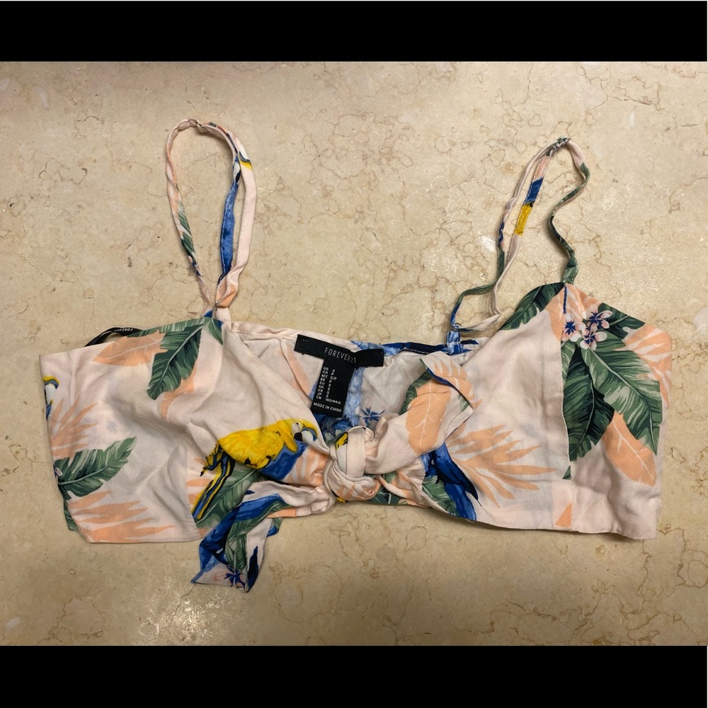 Bra like top with front tie